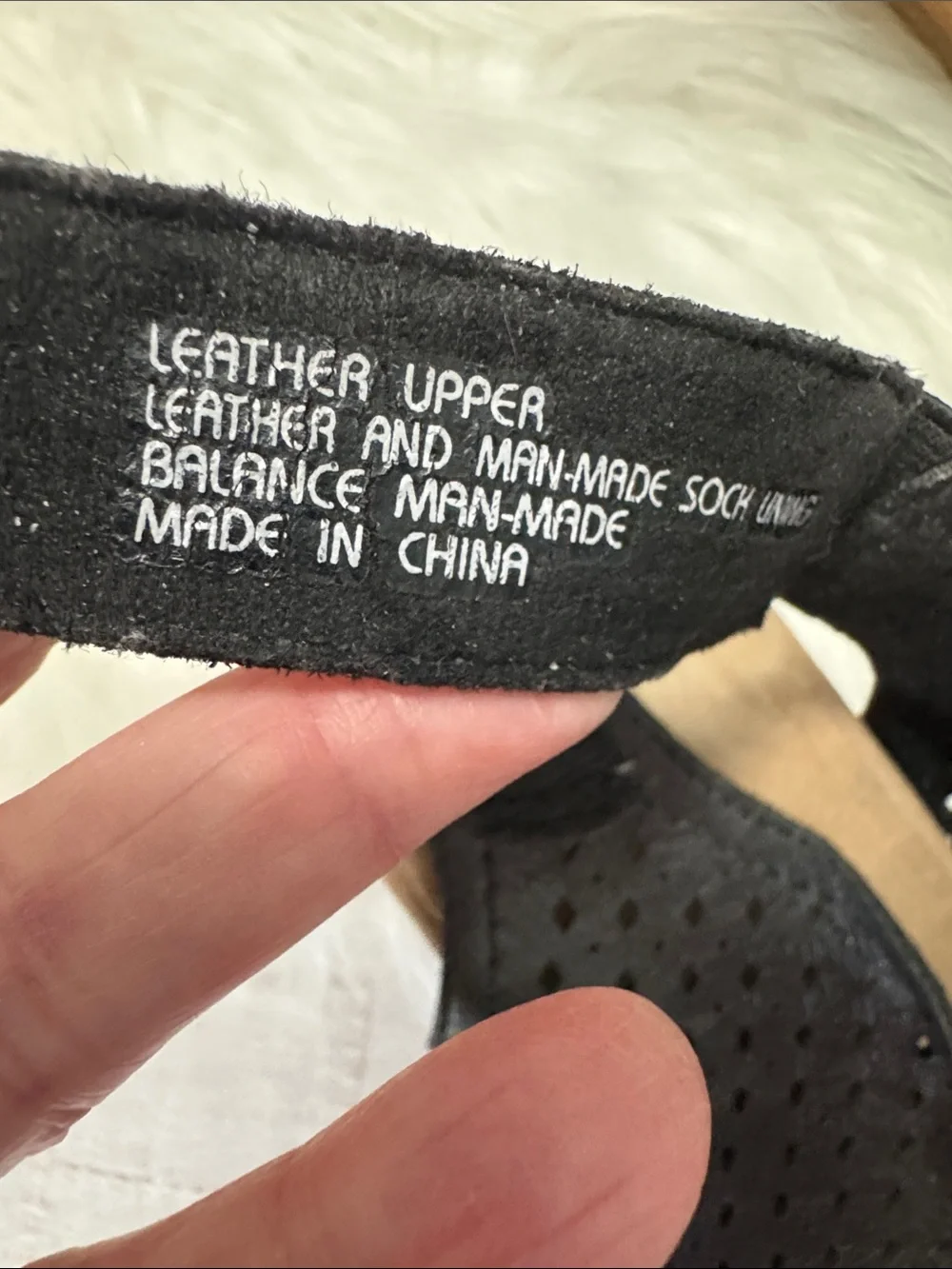 Earth Black Leather upper.  Sandals with Woven Toe